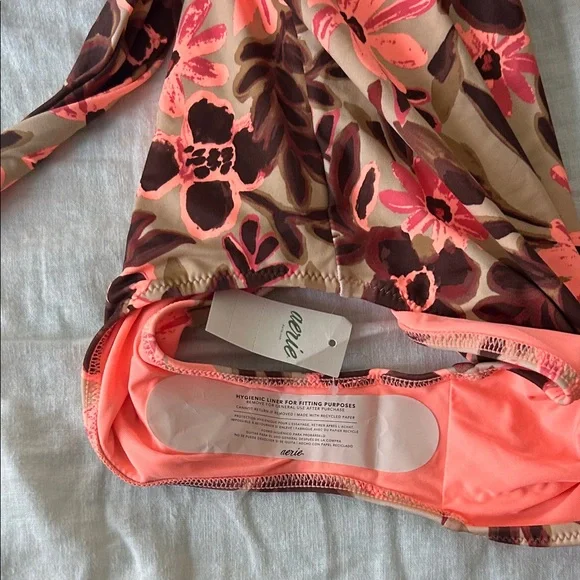 Aerie Brown and Orange Animal Print Swimsuit - Picture 6 of 6